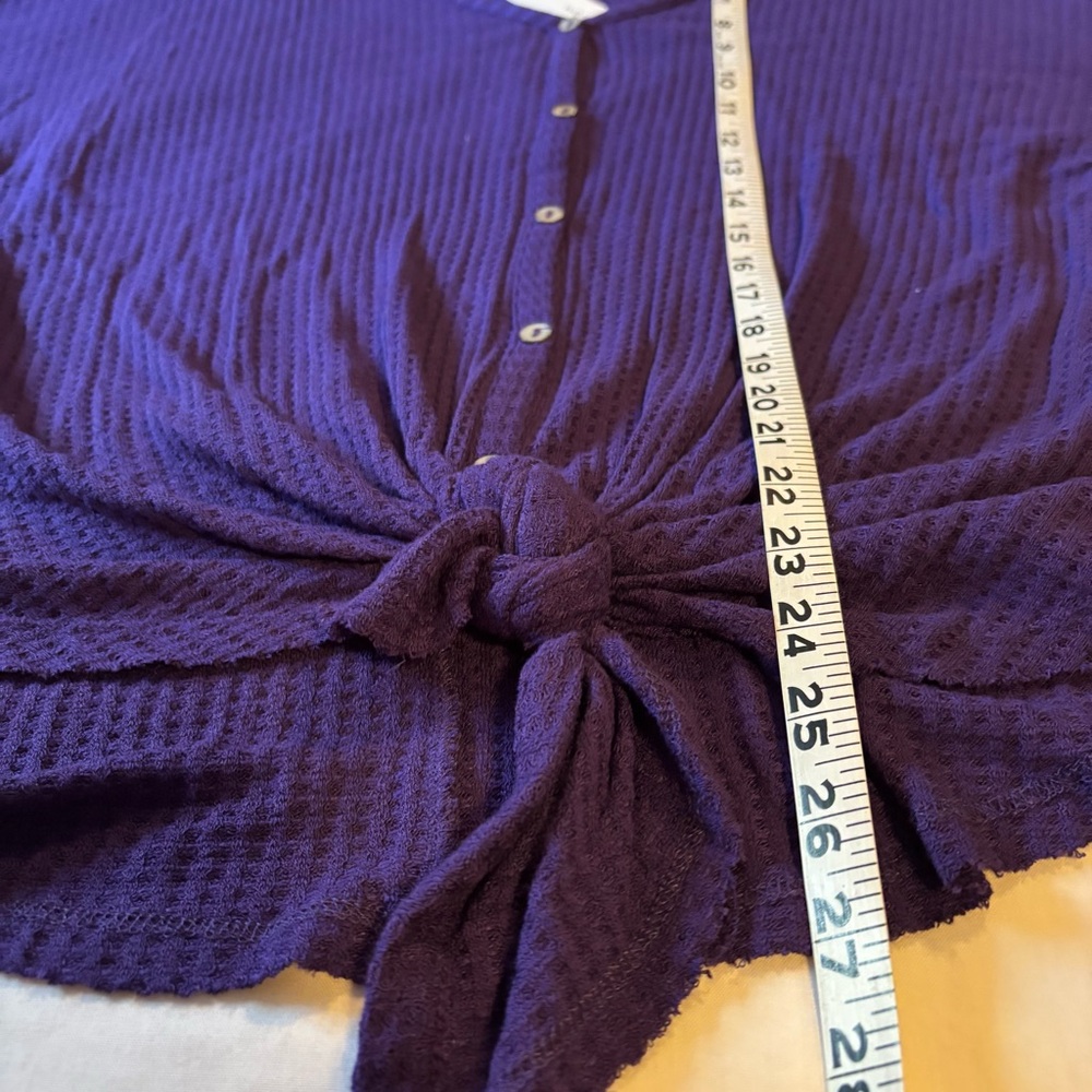 Westbound NWT Womans L Purple Long sleeve relaxed Top Ties at front - Picture 6 of 6